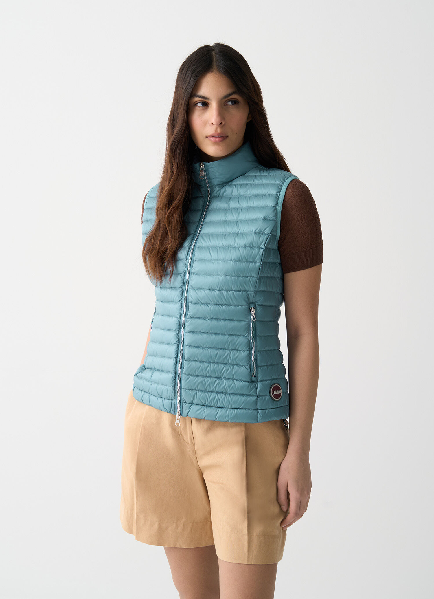 アウターその他 COLMAR Woman Waistcoat Blue 2222A9VX 68 Gilets for women: down vest and sleeveless jackets | Colmar