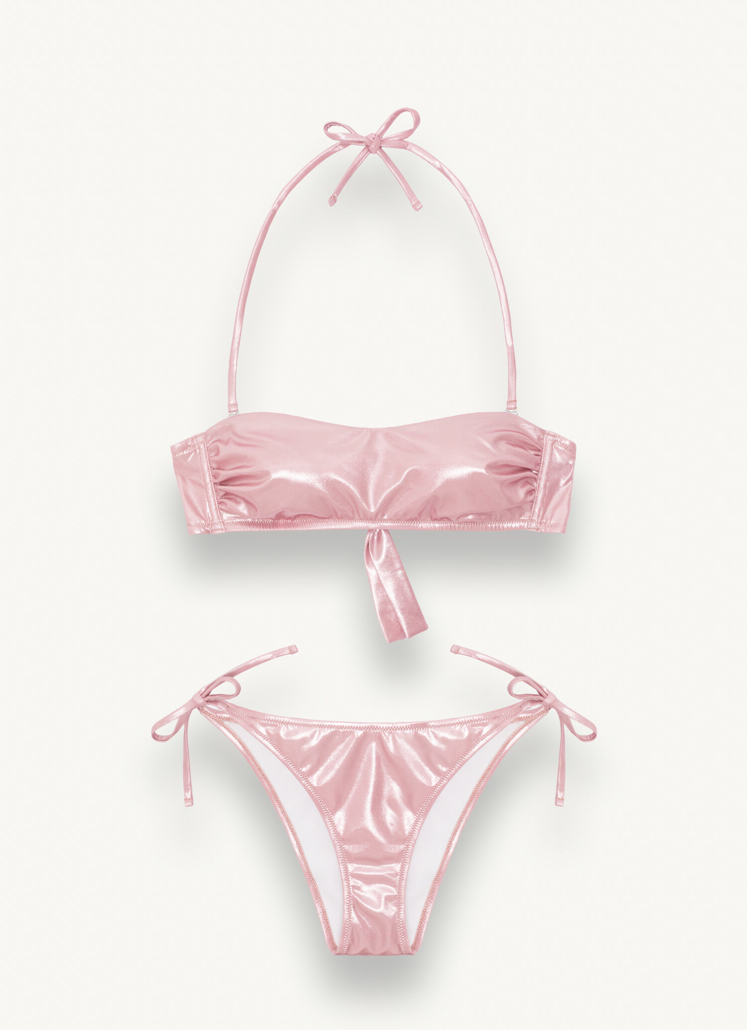 Glitter effect bandeau bikini BARELY PINK PINK Colmar