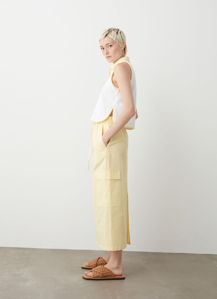 Linen cargo skirt