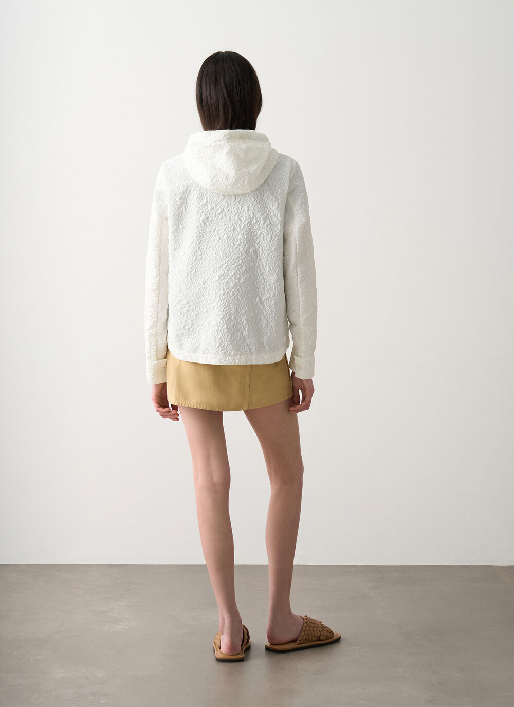 Embossed hooded jacket image number 3