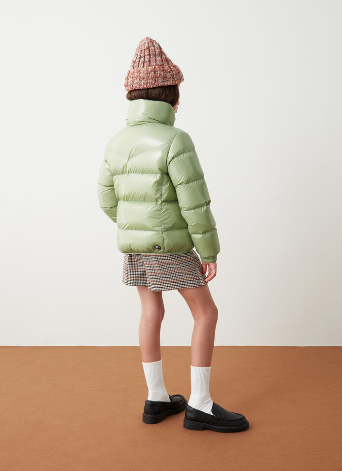 Super-glossy down jacket with padded collar image number 2
