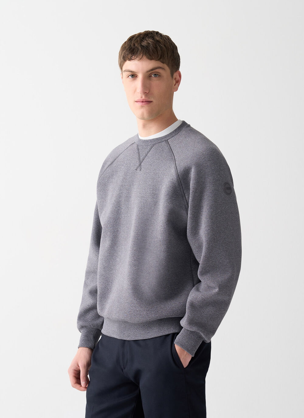 Melange crew-neck sweatshirt image number 1