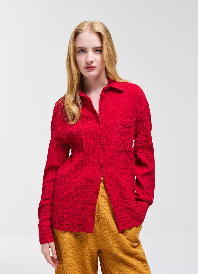 Shirt in crinkled fabric