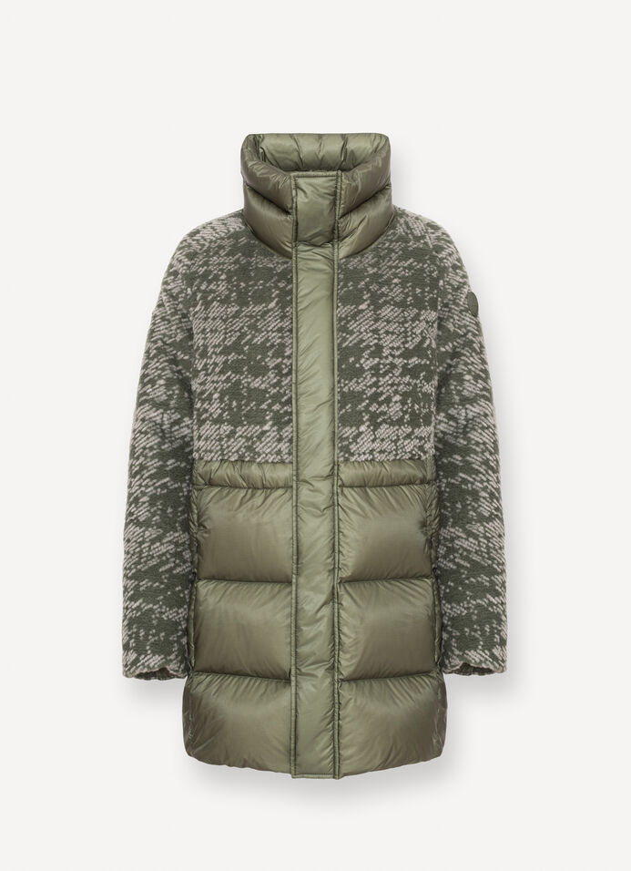 Jacquard down jacket with padded collar image number 4