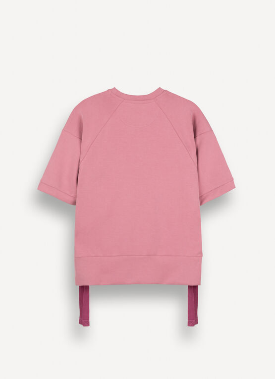 Sweat-shirt à manches courtes avec cordon de serrage