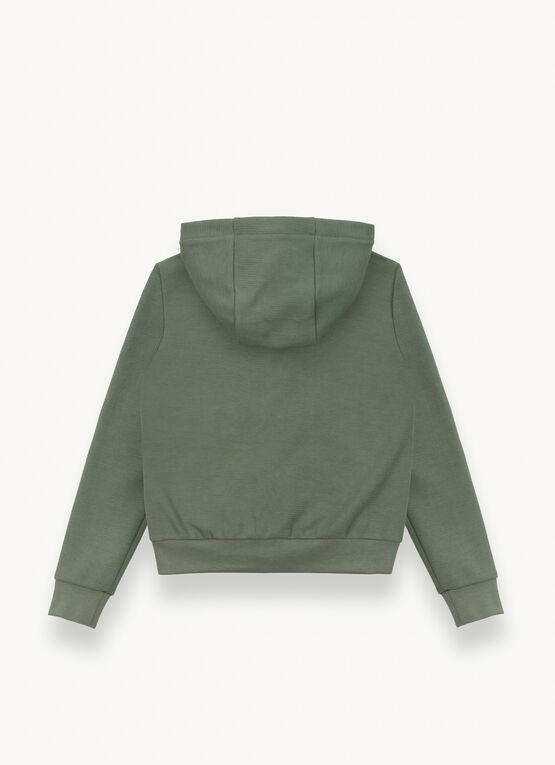 Sweatjacke mit durchgehendem Reißverschluss aus Pikee
