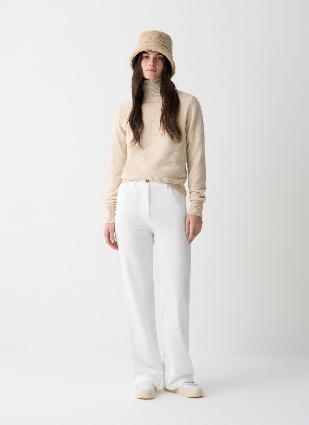 Melange polo-neck jumper image number 0