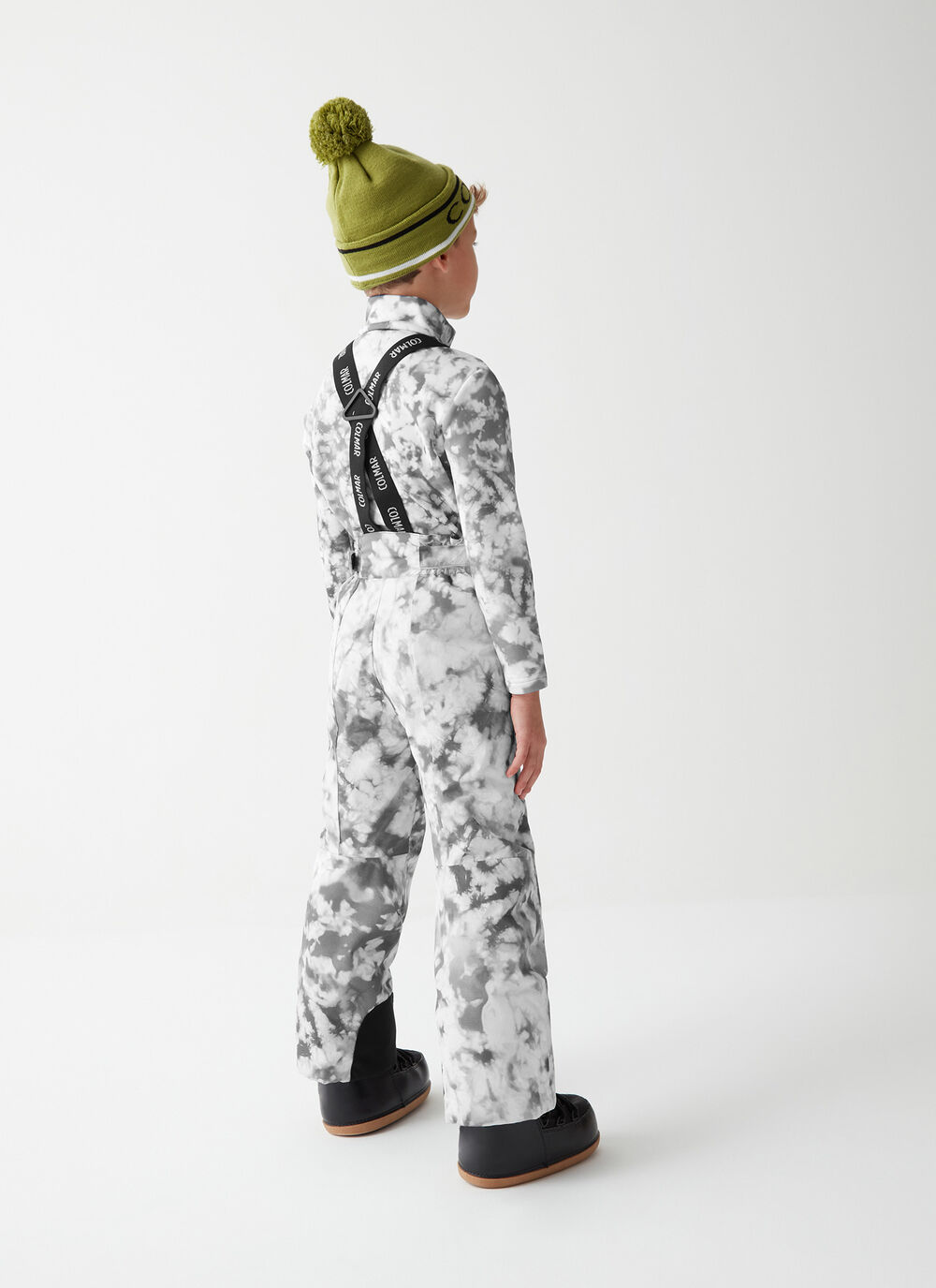 Boys&rsquo; tie-dye ski bib and brace image number 2