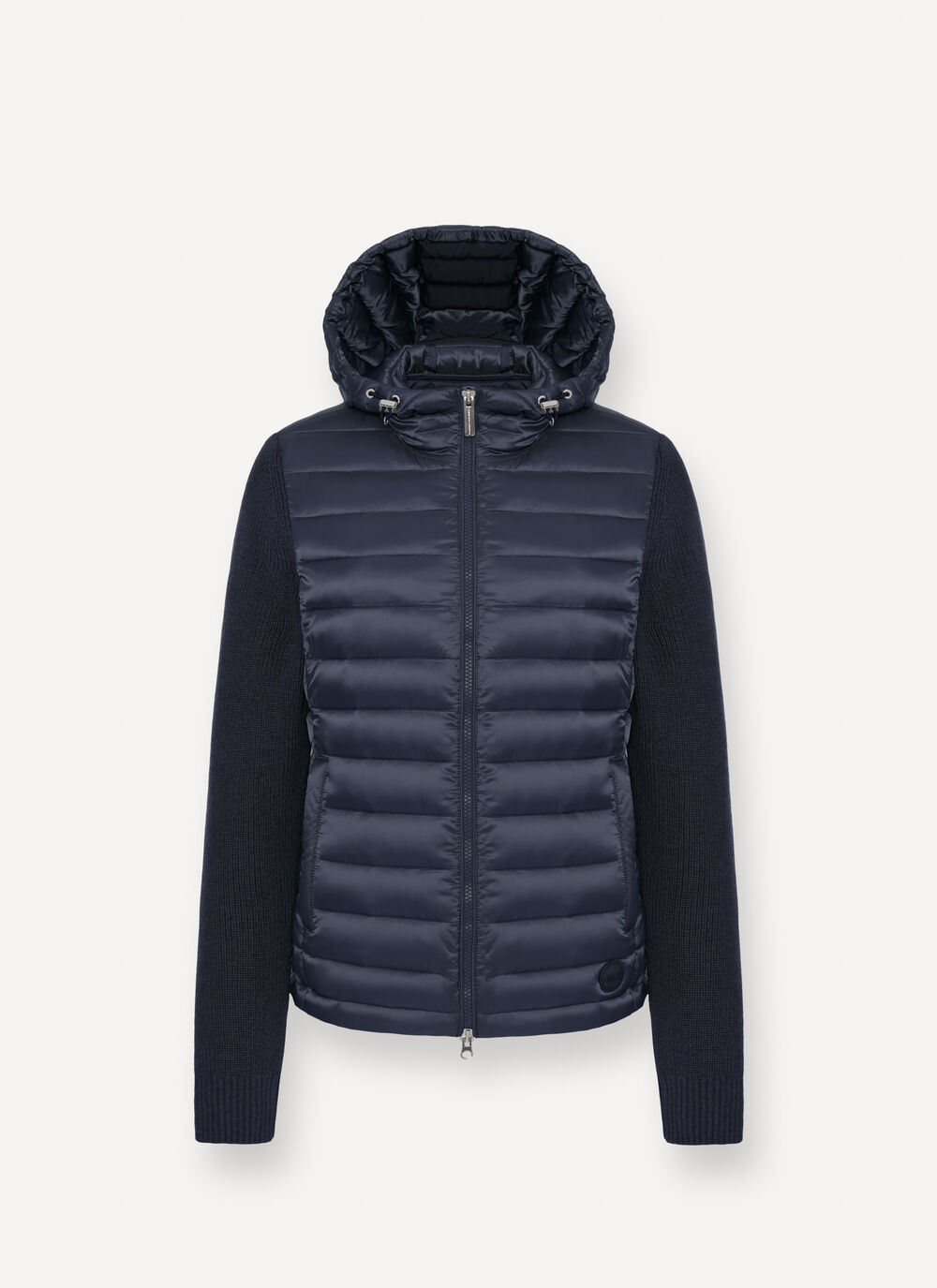 Hooded jacket with knit sleeves image number 4