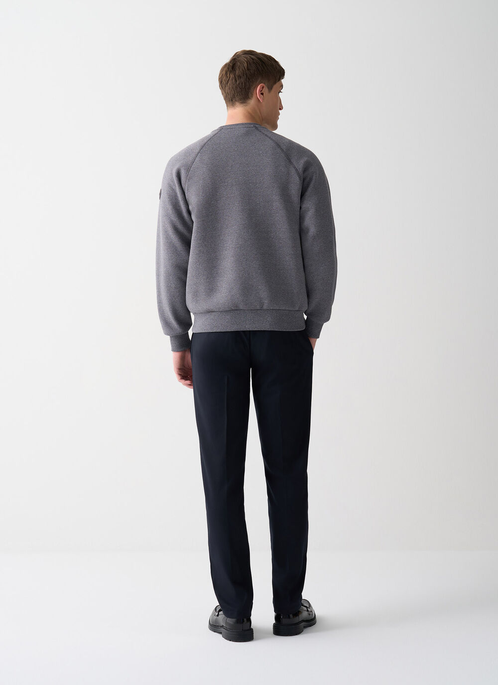 Melange crew-neck sweatshirt image number 3