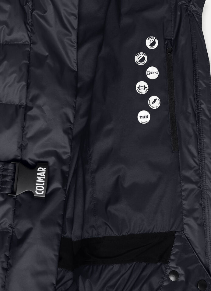 Embossed padded ski jacket with faux fur image number 6