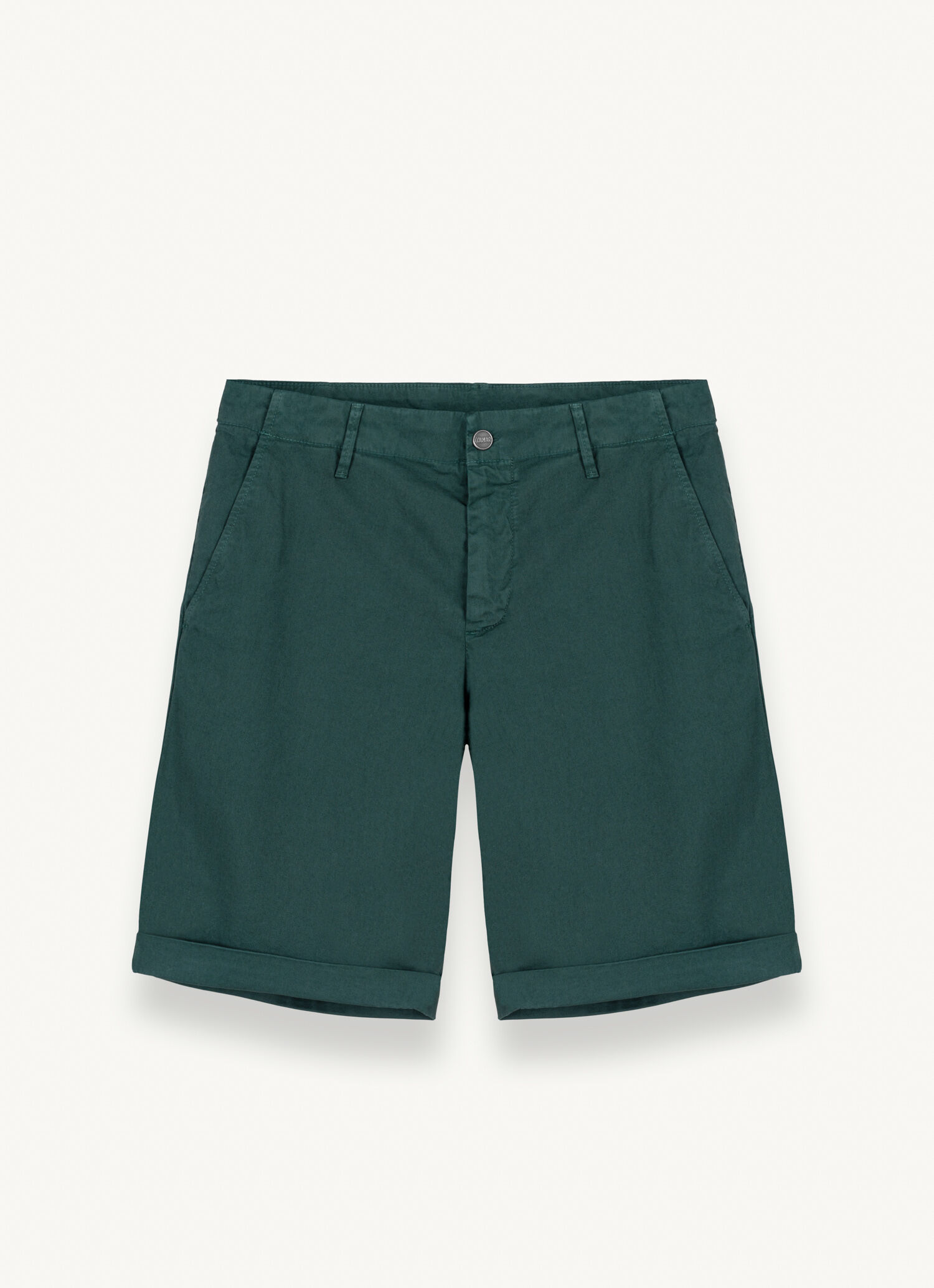 【KOOLOSET】Garments Washed Cut Bermuda Pants Garment-dyed shorts with turn-up hems - BOTANICAL GREEN | Colmar