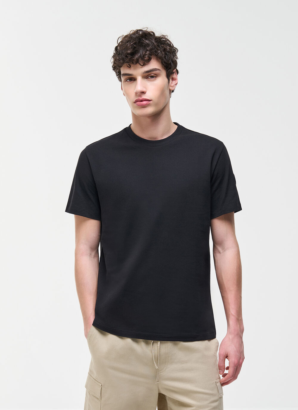 T-Shirt mit Logo aus Baumwollpikee image number 0