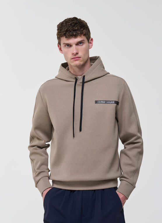 Cotton interlock hooded sweatshirt 