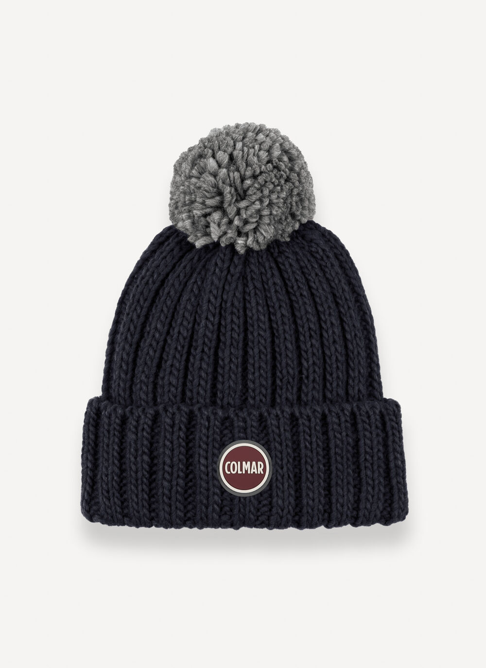 Unisex rib-knit hat with pom-pom image number 2