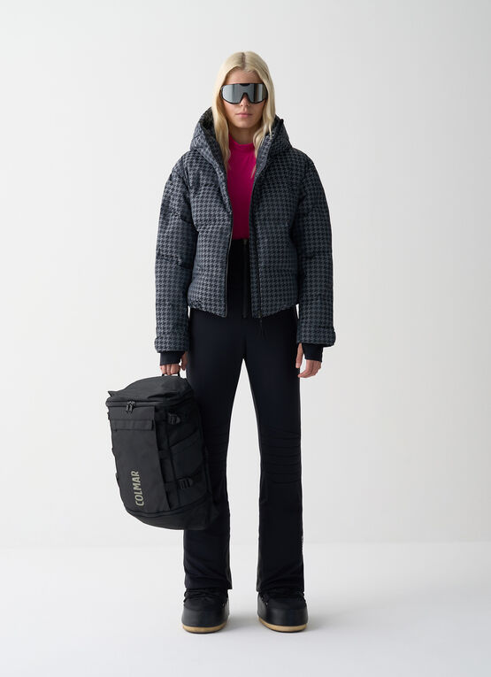 Houndstooth padded ski jacket