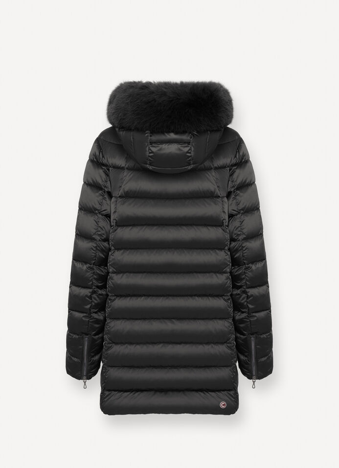 Trapezförmige Daunenjacke mit Kunstpelz image number 5