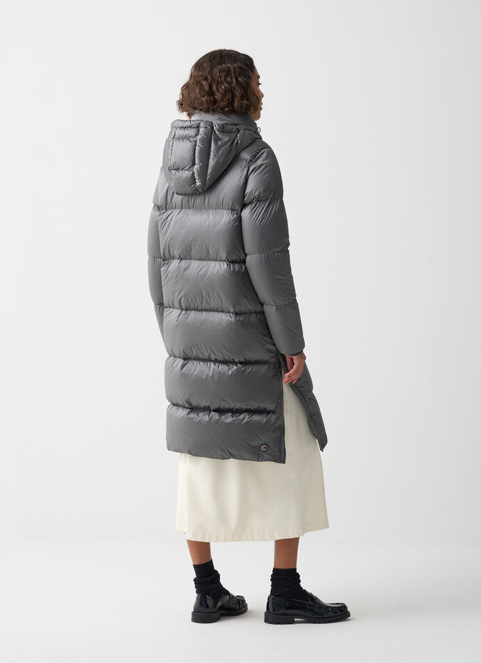 Long down jacket with side slits image number 3