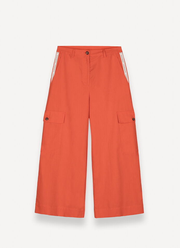 Pantaloni cargo in lino image number 4
