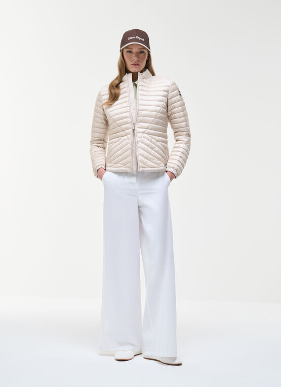 Light down jacket with flared hem
