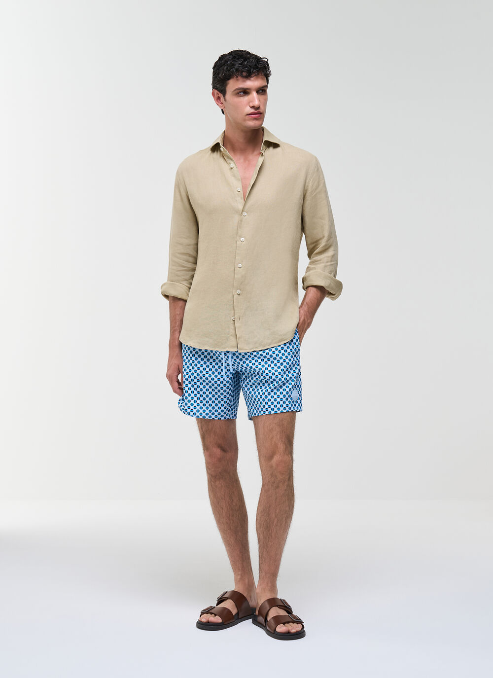 Patterned swimming trunks image number 0