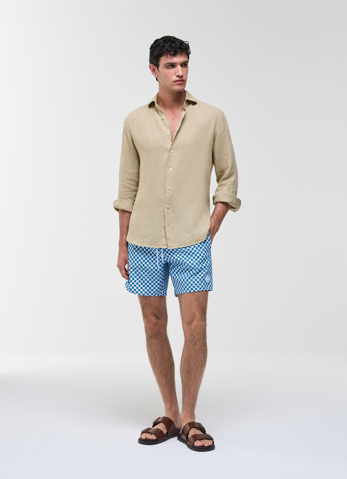 Patterned swimming trunks