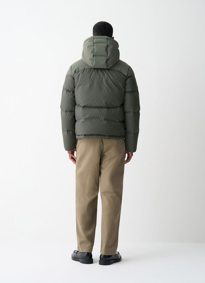 Down jacket with geometric print image number 3