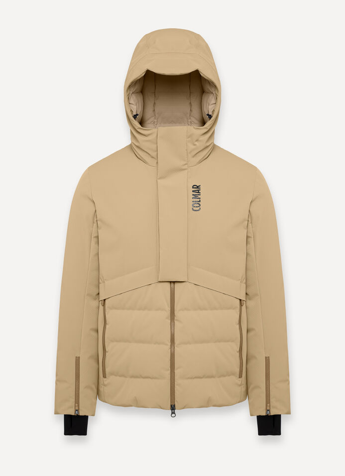 3D-effect padded ski jacket with seamless neck warmer image number 4