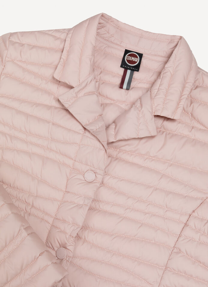 Down-padded blazer with wavy quilting image number 6