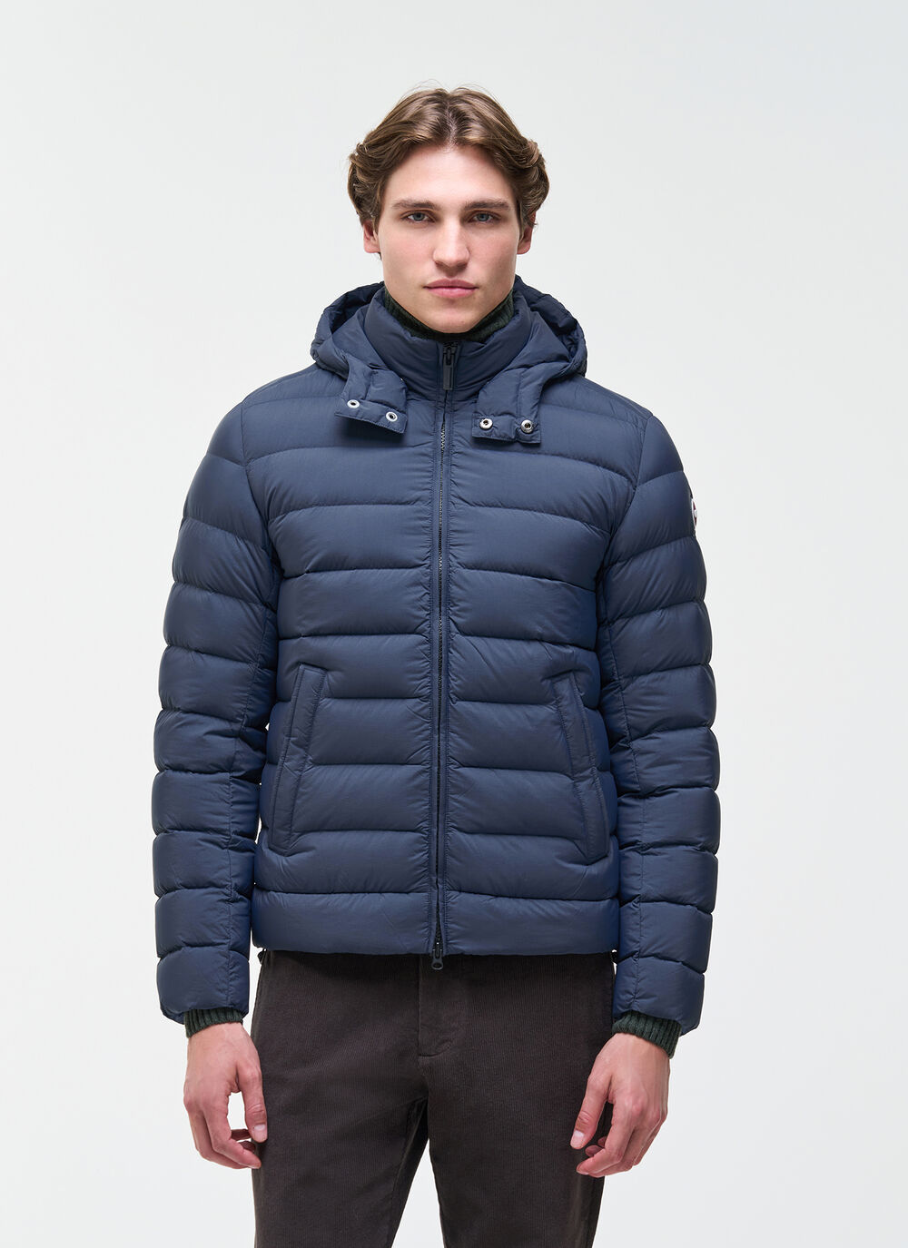 Down jacket with detachable hood image number 1