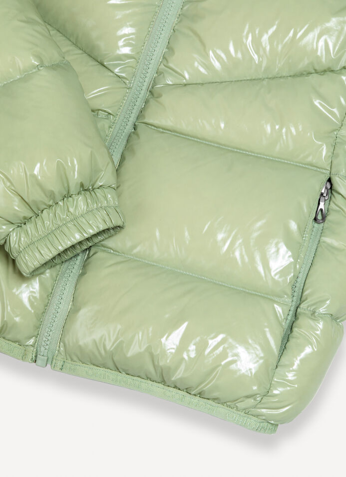 Super-glossy down jacket with padded collar image number 5