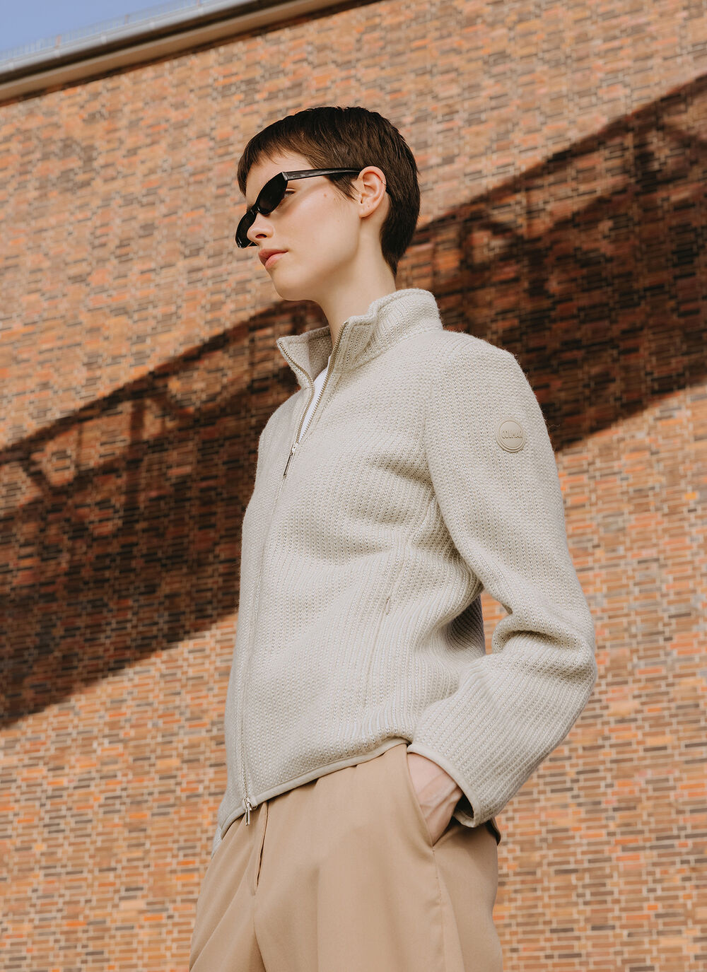 Rib-knit pullover with zip image number 7