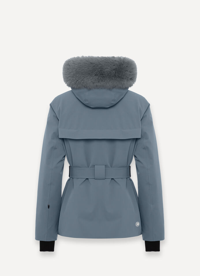 Shaped ski jacket with faux fur image number 5