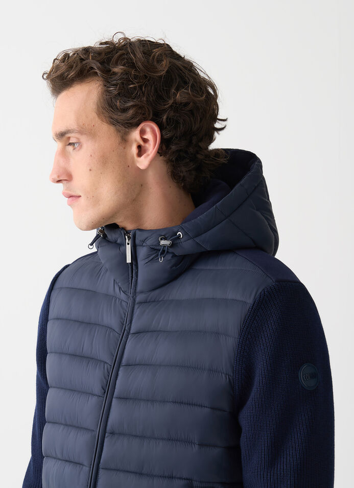 Hooded jacket with knit sleeves image number 2