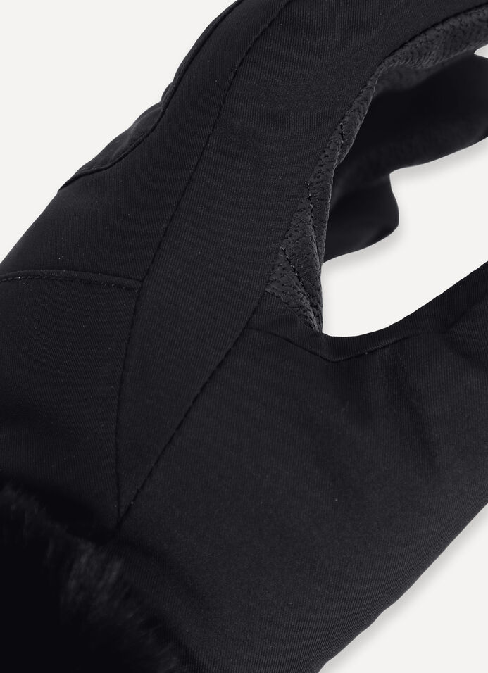 Women's ski gloves with faux fur trim image number 2