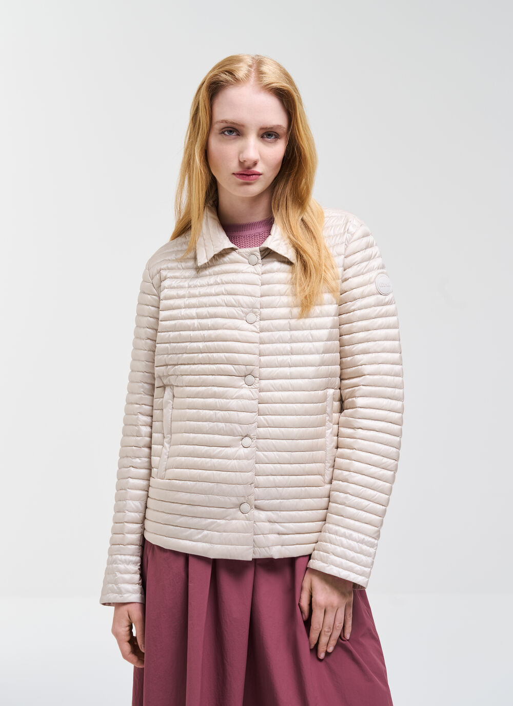 Ultra-light down jacket with collar image number 1