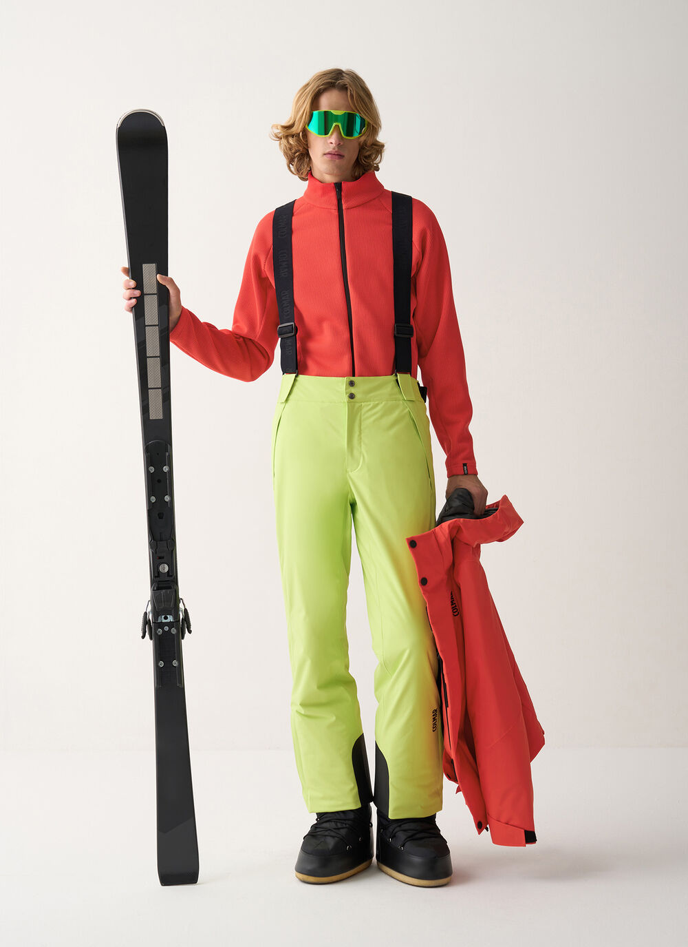 Padded 4Way fabric ski salopettes image number 0