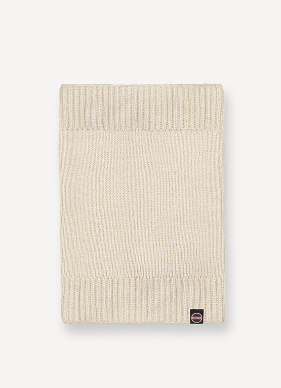 Neck warmer with lurex rib knit