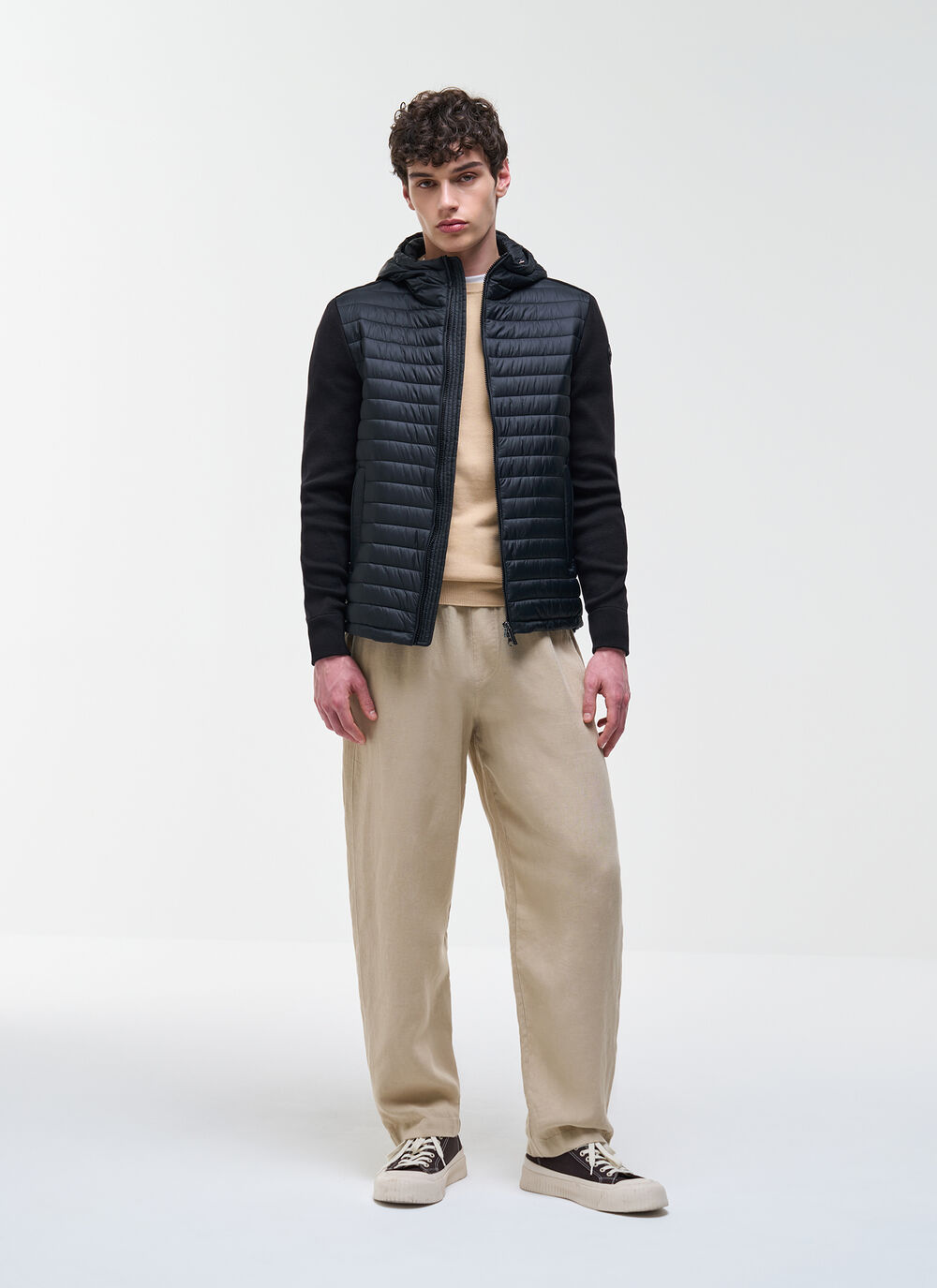 Hybrid padded jacket with hood image number 0