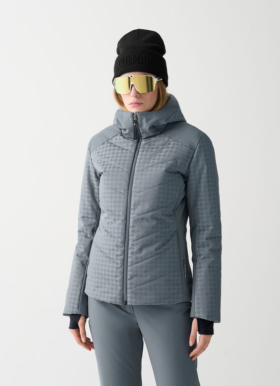 Charming houndstooth ski jacket