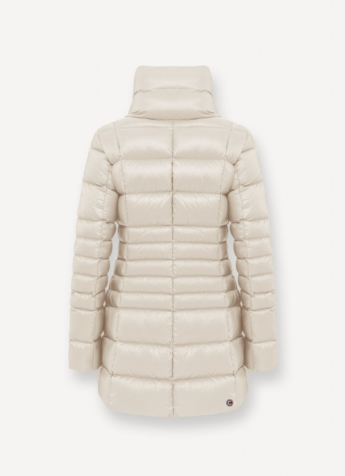 Fitted down jacket with zip and buttons image number 5