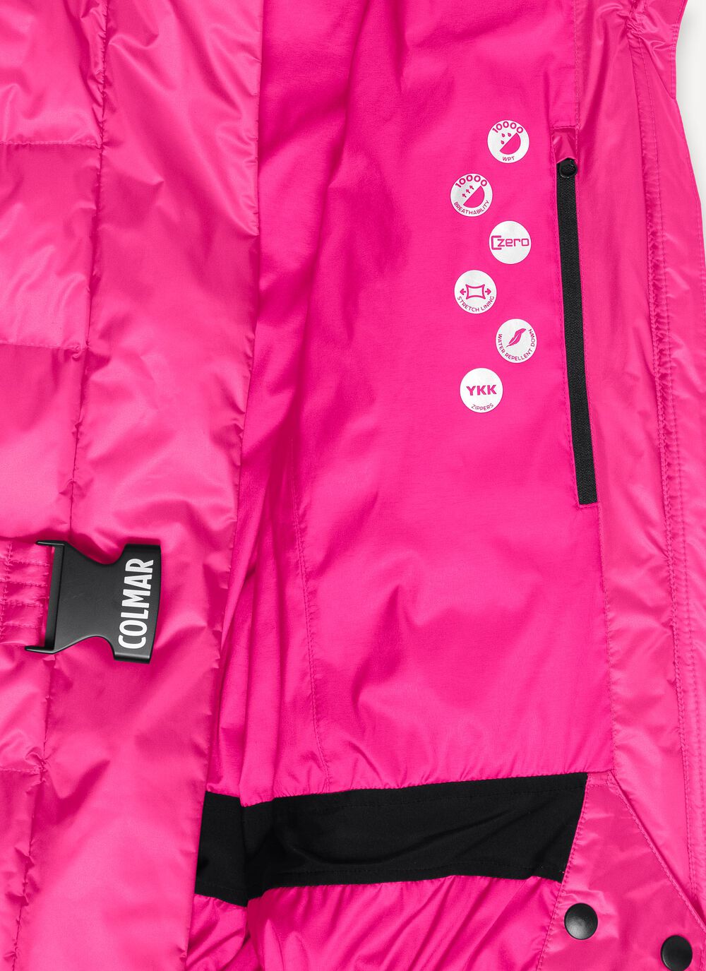 Glossy padded ski jacket with belt image number 6