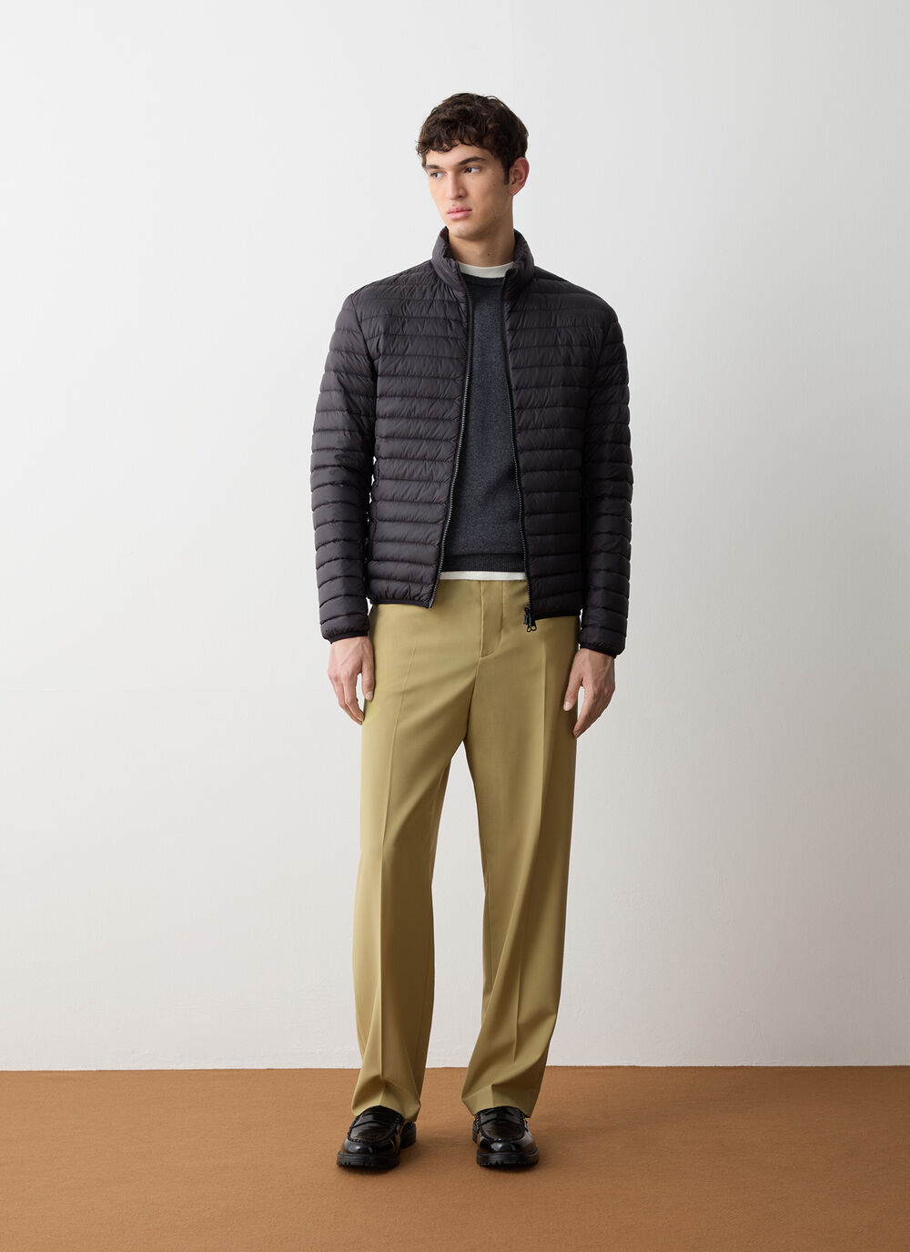 Autumn-weight down jacket with padded collar image number 1