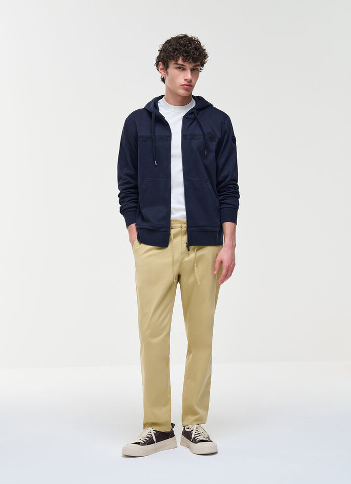 Hoodie in piqu&eacute; fabric