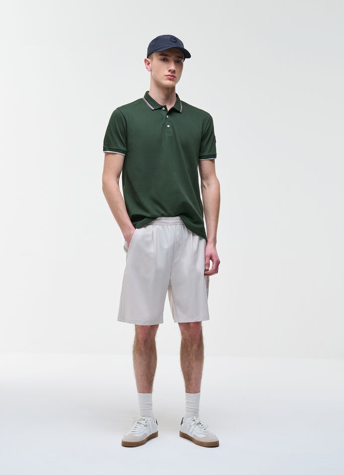 Polo in piqu&eacute; stretch tricolore