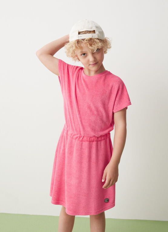 Kurzärmeliges Kleid aus Chenille