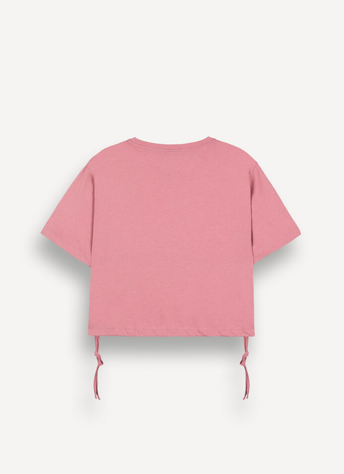 Cropped T-shirt with drawstring image number 5