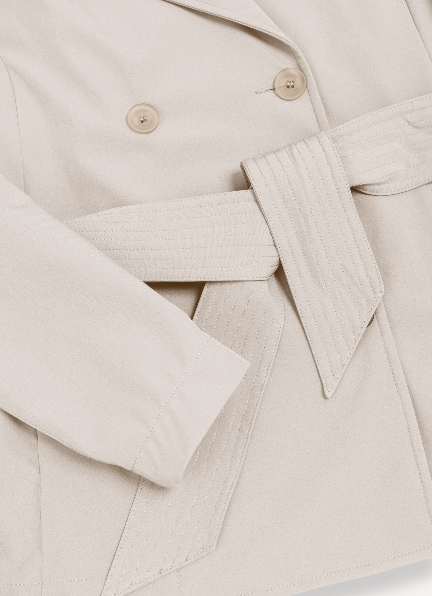 コート COLMAR Women Coats 1902R 6ZB 219 Beige Short softshell trench coat with belt - PORCELAIN BEIGE | Colmar