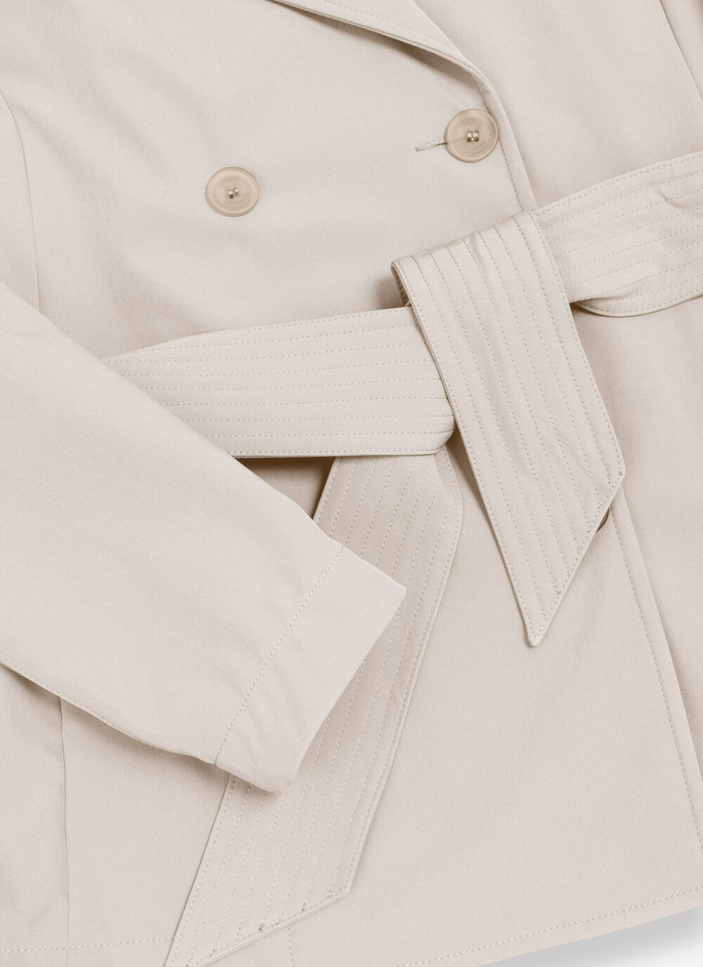 Short softshell trench coat with belt image number 6