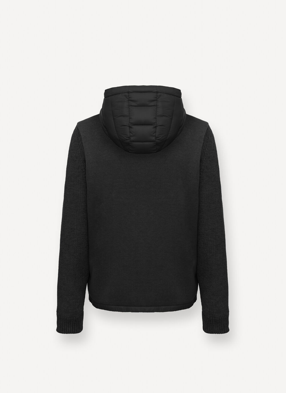 Hooded jacket with knit sleeves image number 5